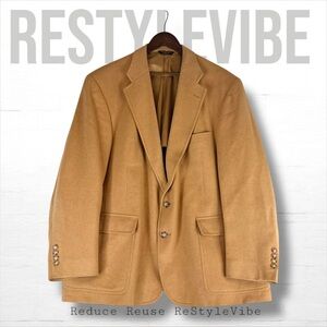 VINTAGE PALM BEACH for LOCKAGE Men’s Size 48R Blazer Suit Jacket 100% Camel Hair